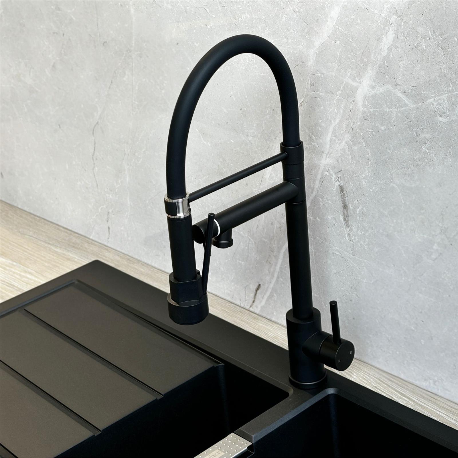 Liquida GD384MB Single Lever Multi Use Pull Out Kitchen Mixer Tap In Matt Black